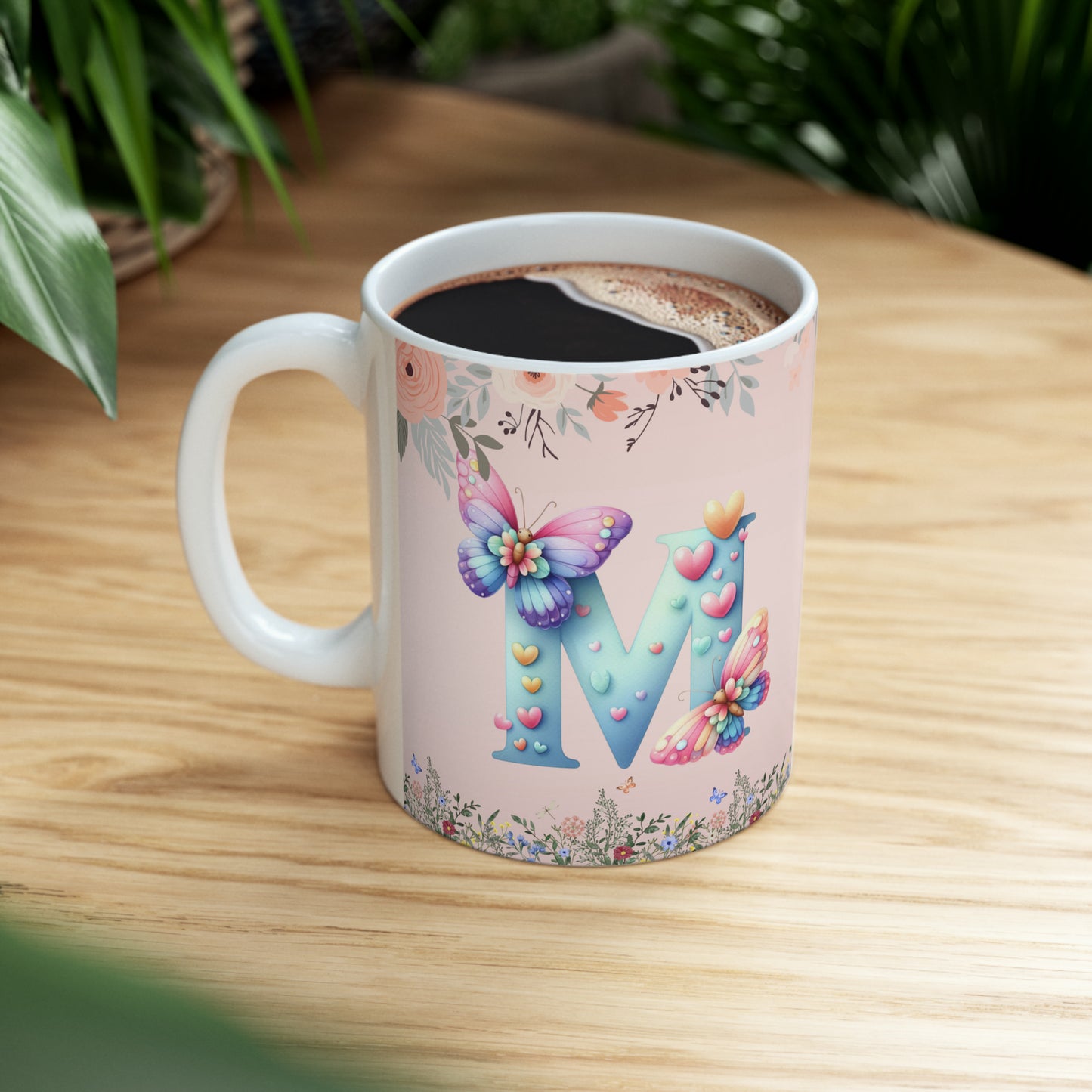 Magical Spring: Marvelous Butterfly Letter M - Spring Mug