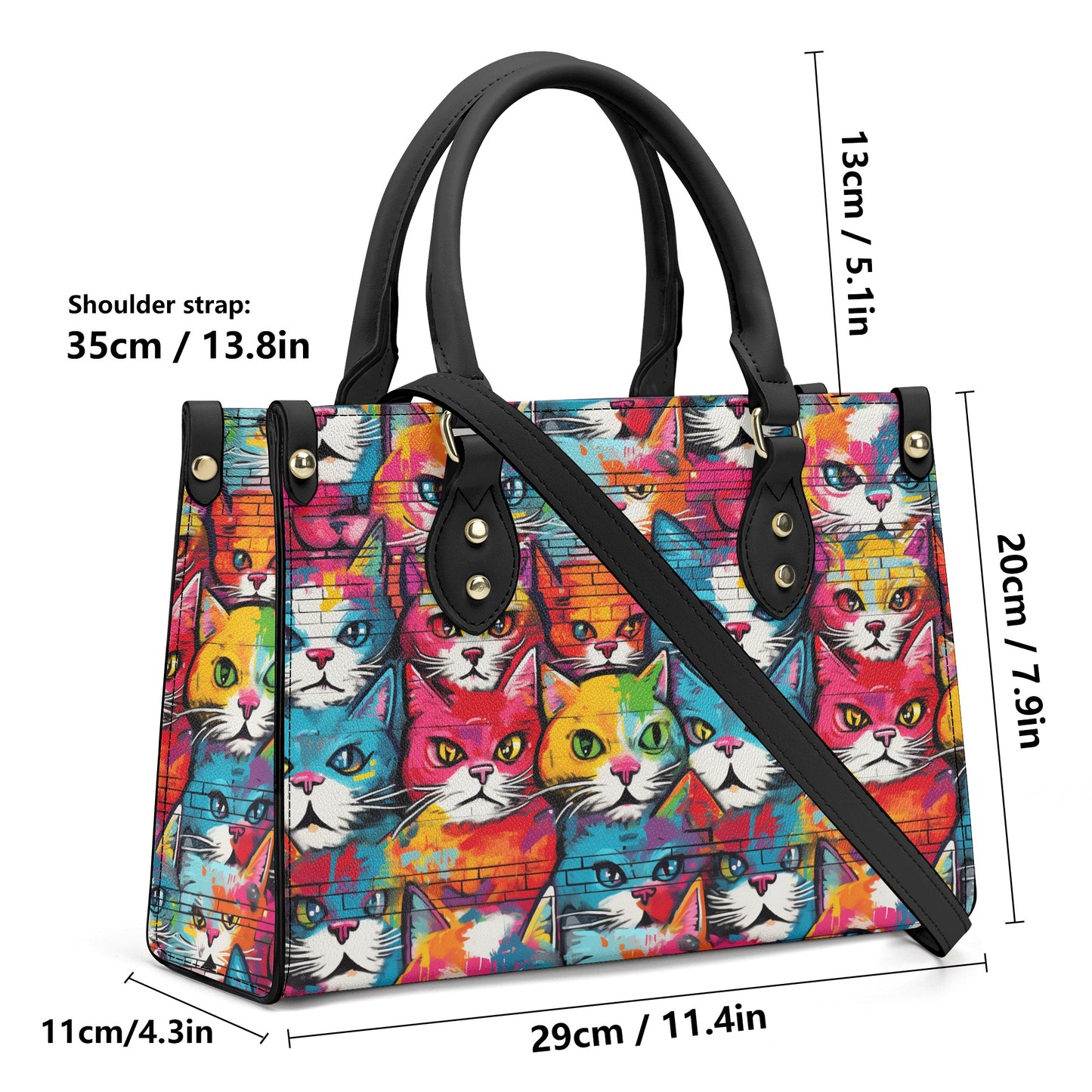 Steet Cat Sally Pattern 1 Shoulder Strap Handbag - EvoFash 