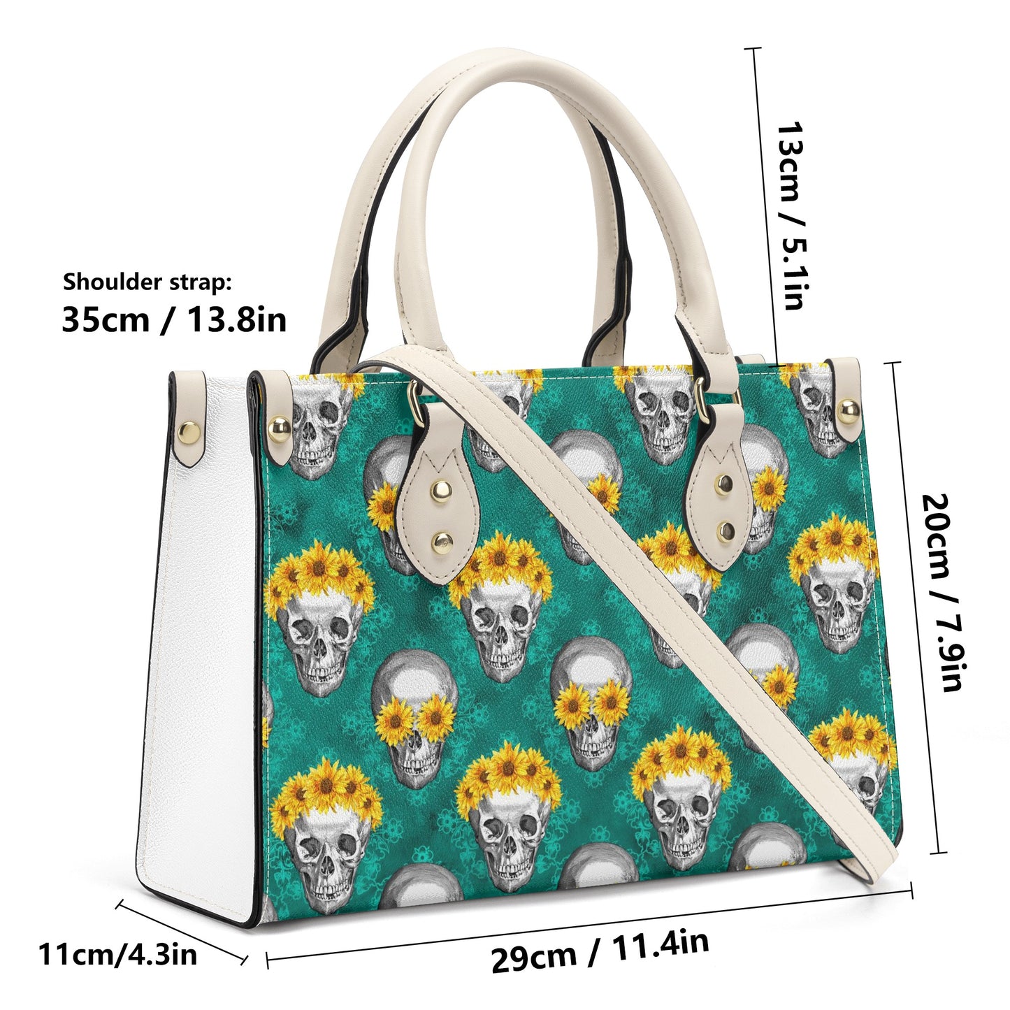 Skull Green 1 Top Handle Women Handbag - EvoFash 
