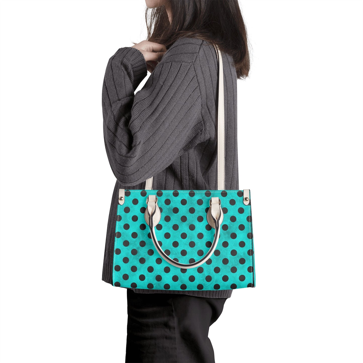 Polka Dot Top Handle Women Handbag