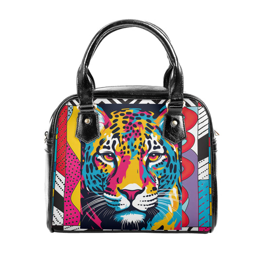 Pop Up art Leopard Shoulder Handbag - EvoFash 