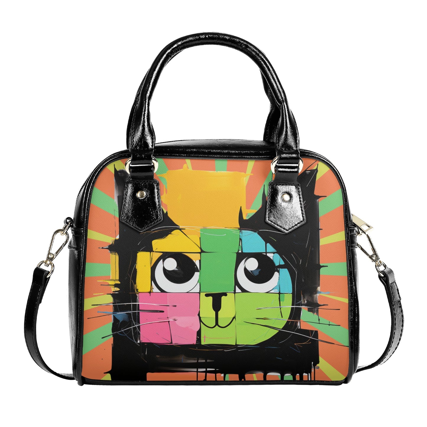 Pop Art Cat 5 Shoulder Handbag - EvoFash 