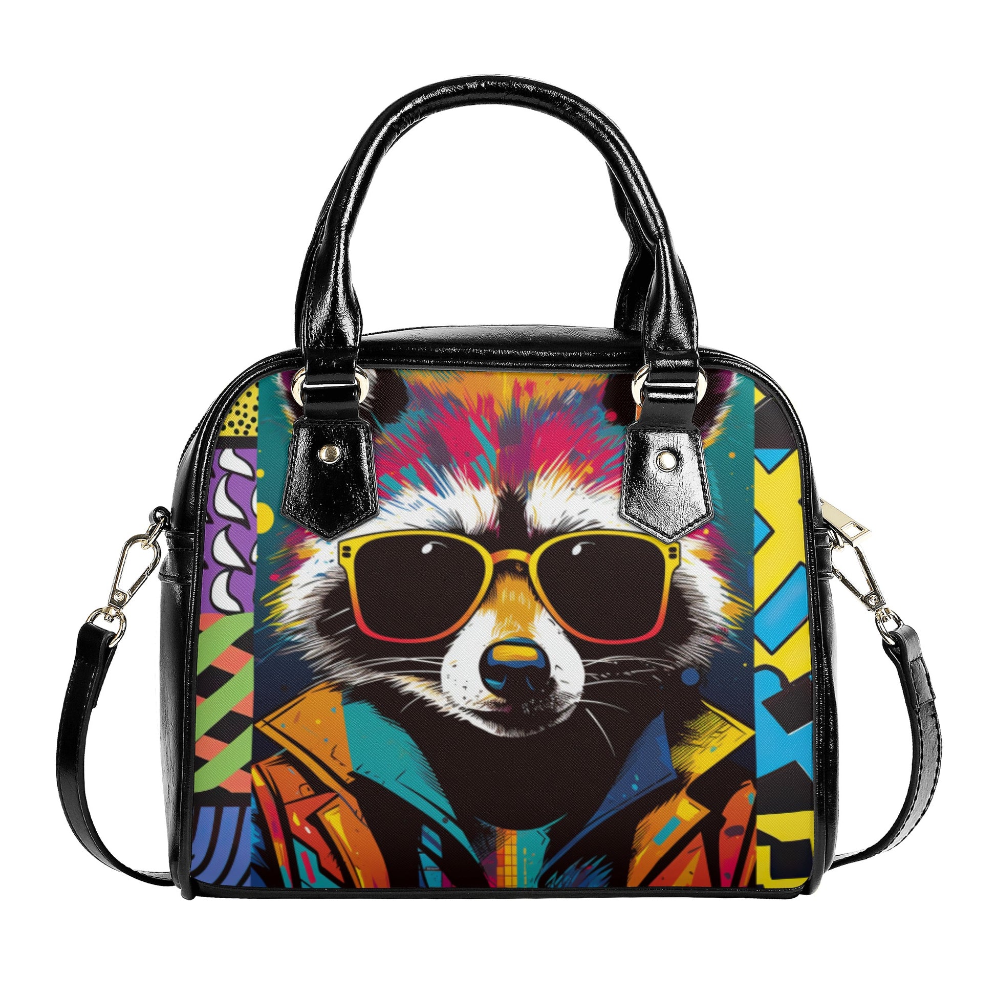 Pop Art Racoon Shoulder Handbag - EvoFash 