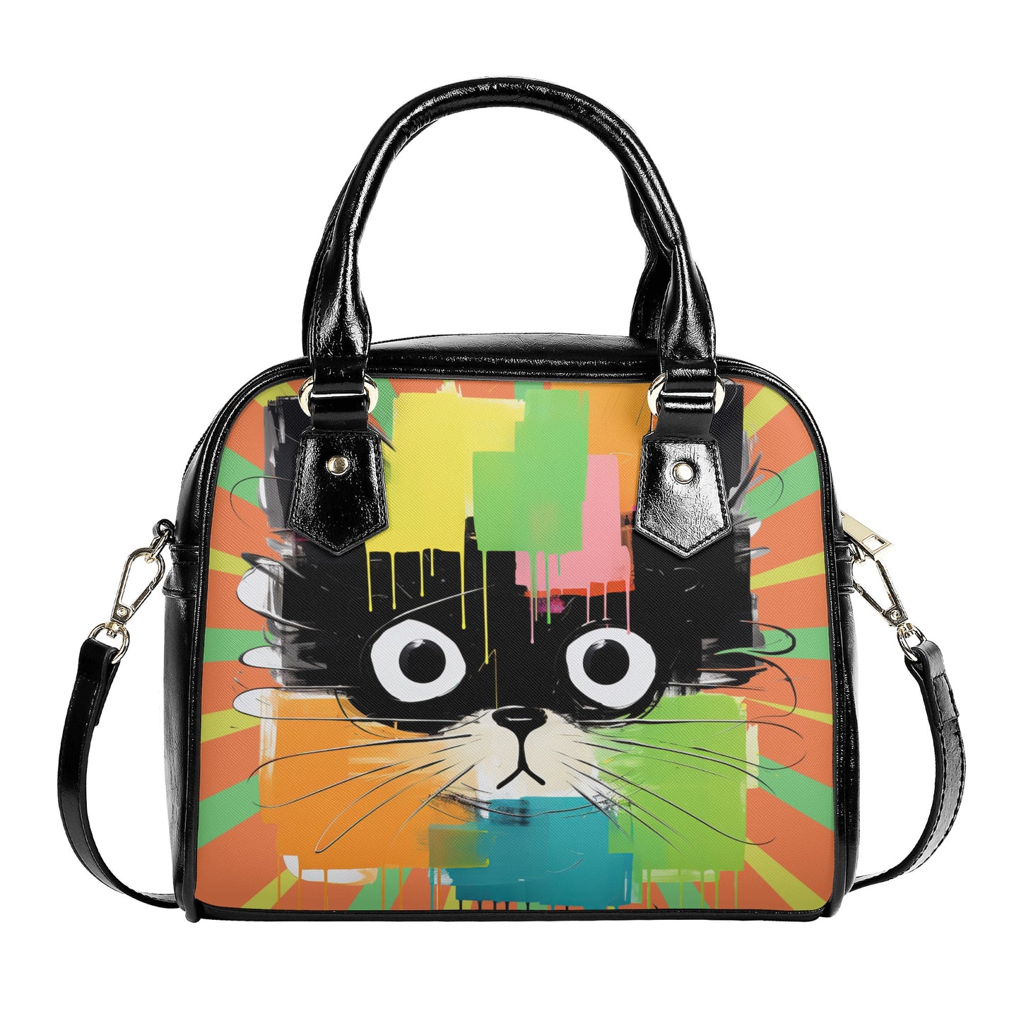 Pop Art Cat 2 Shoulder Handbag - EvoFash 