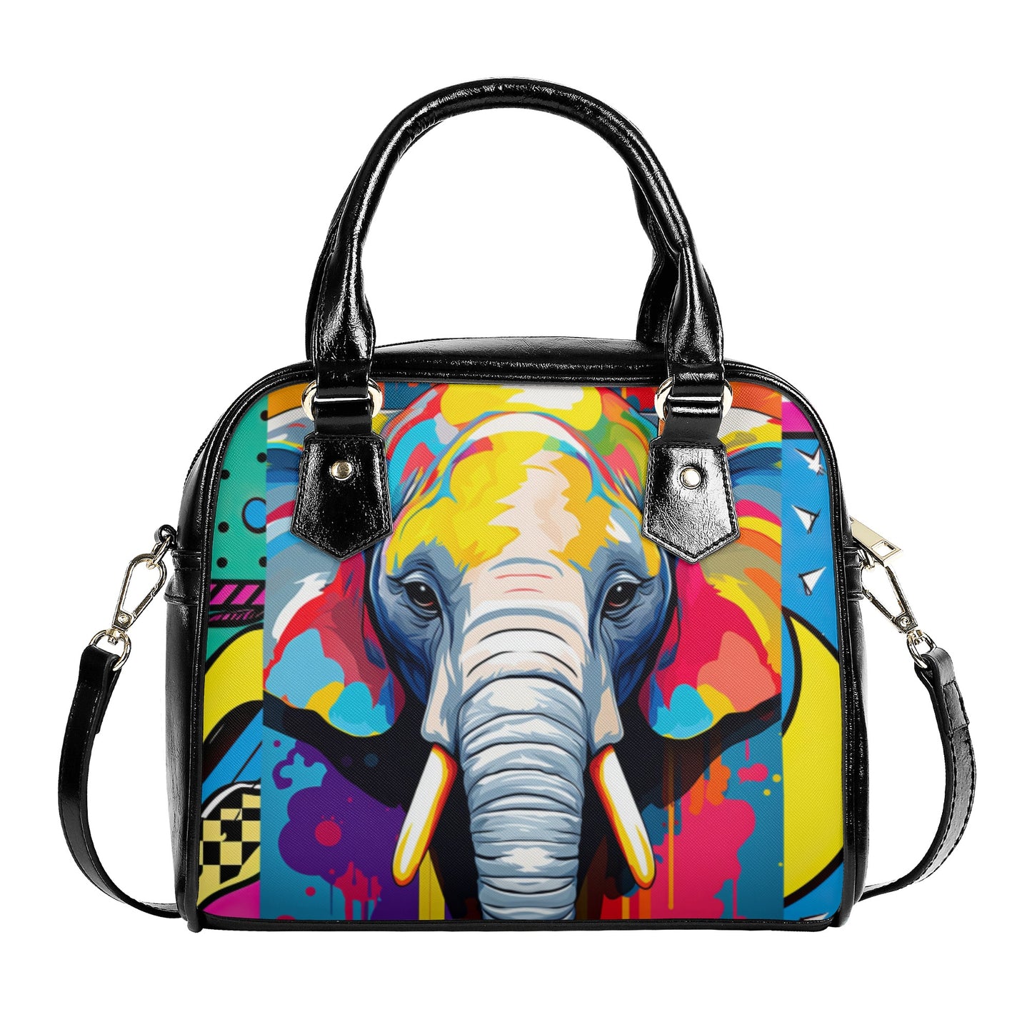 Pop Art Elephant 2 Shoulder Handbag - EvoFash 
