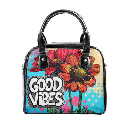 Good Vibes Pop Art Flower Shoulder Handbag - EvoFash 