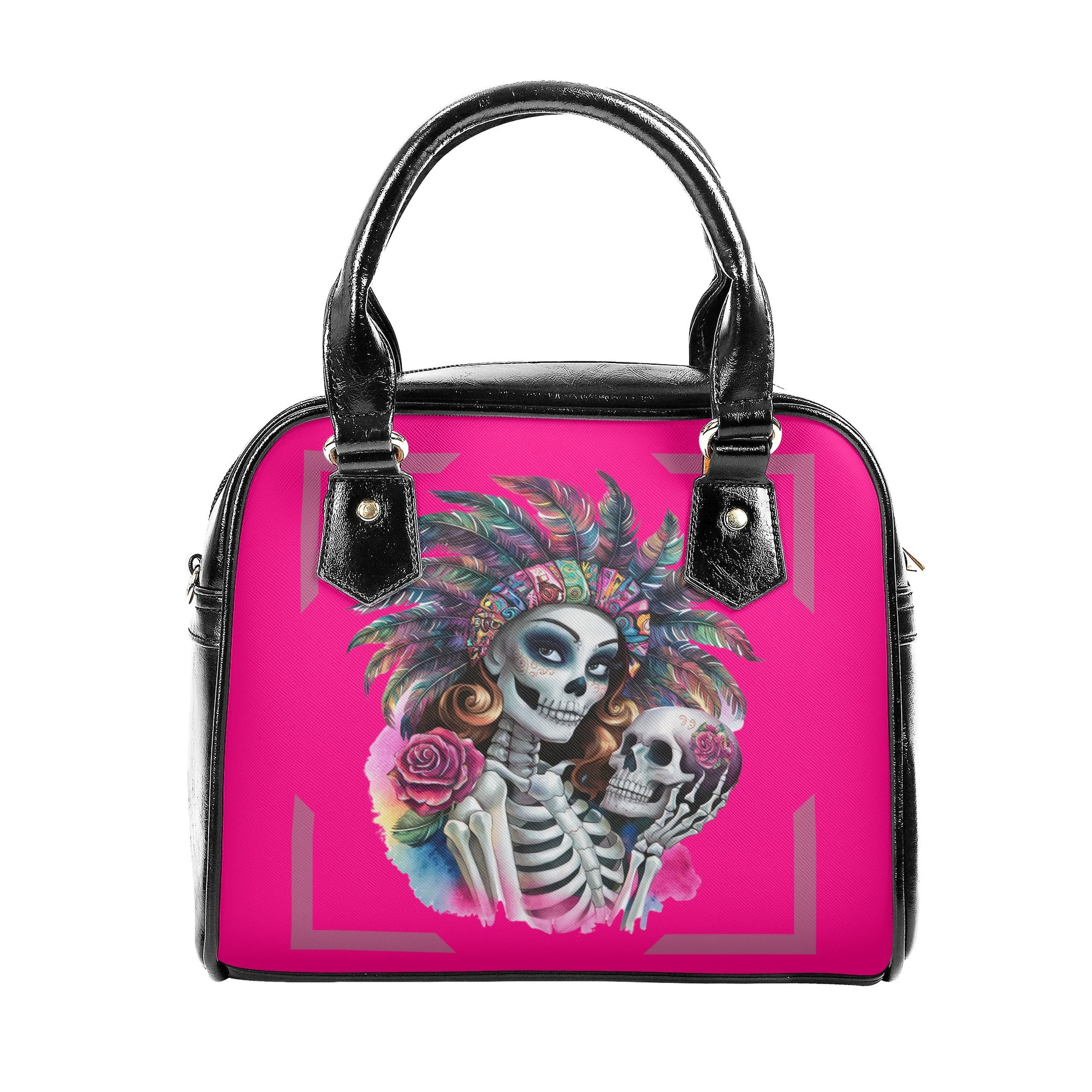 Tribal Colorful watercolor women Skeleton La Chiquita Shoulder Handbag - EvoFash 