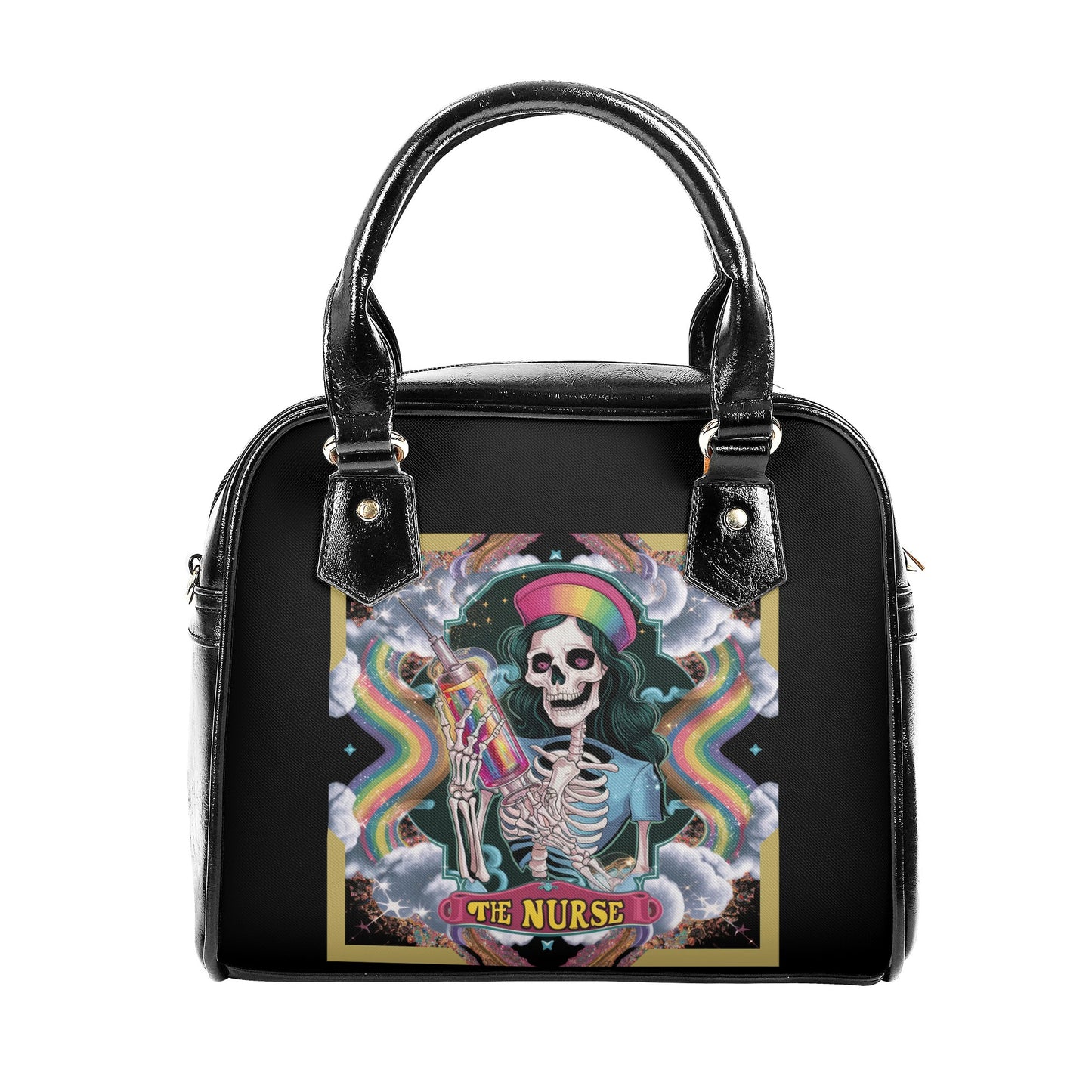 The Nurse Skeleton Colorful La Chiquita Shoulder Handbag - EvoFash 