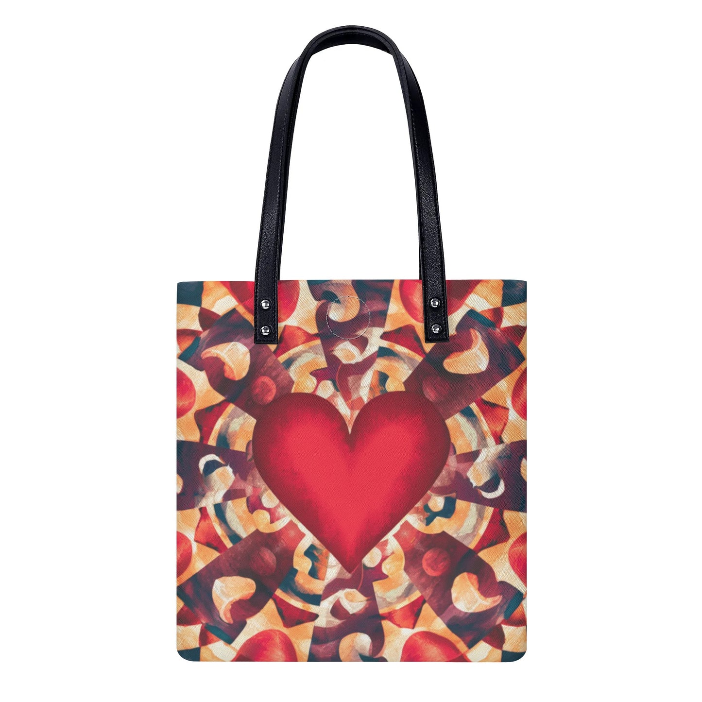 Heart with Puzzle Autism Awareness Retro Tote Leather Handbag
