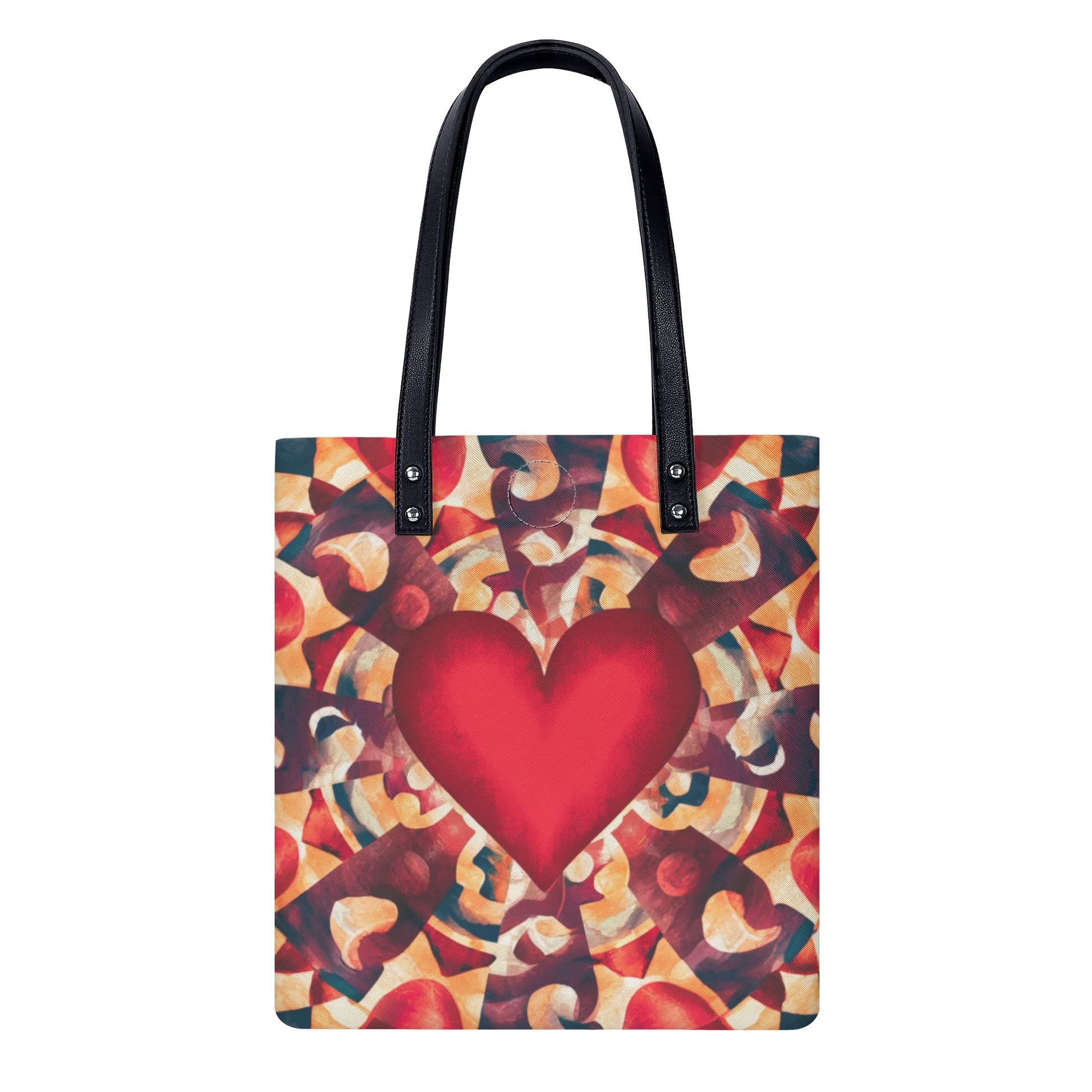 Heart with Puzzle Autism Awareness Retro Tote Leather Handbag - EvoFash 