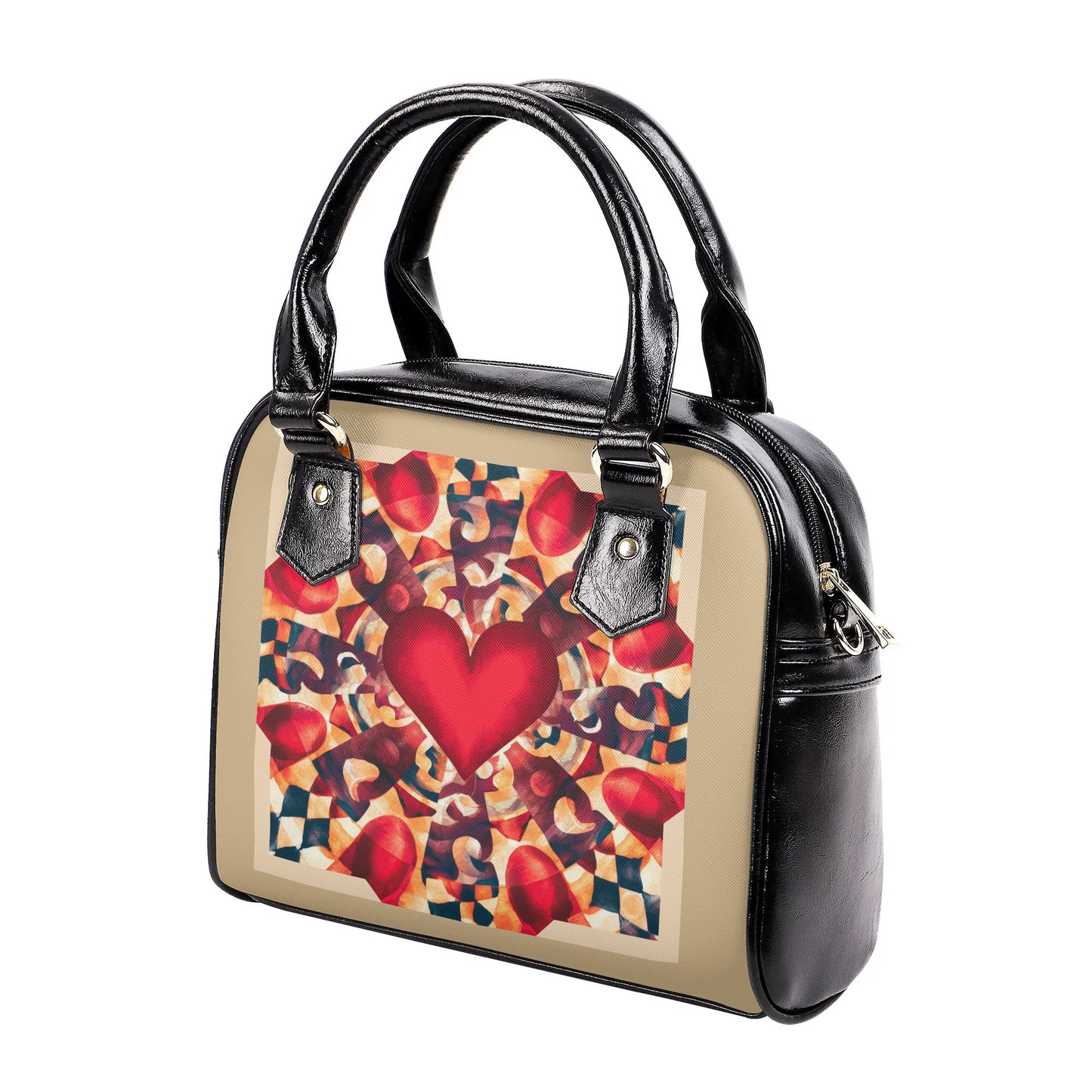 Austism Awareness Heart with Puzzle two La chiquita  Shoulder Handbag