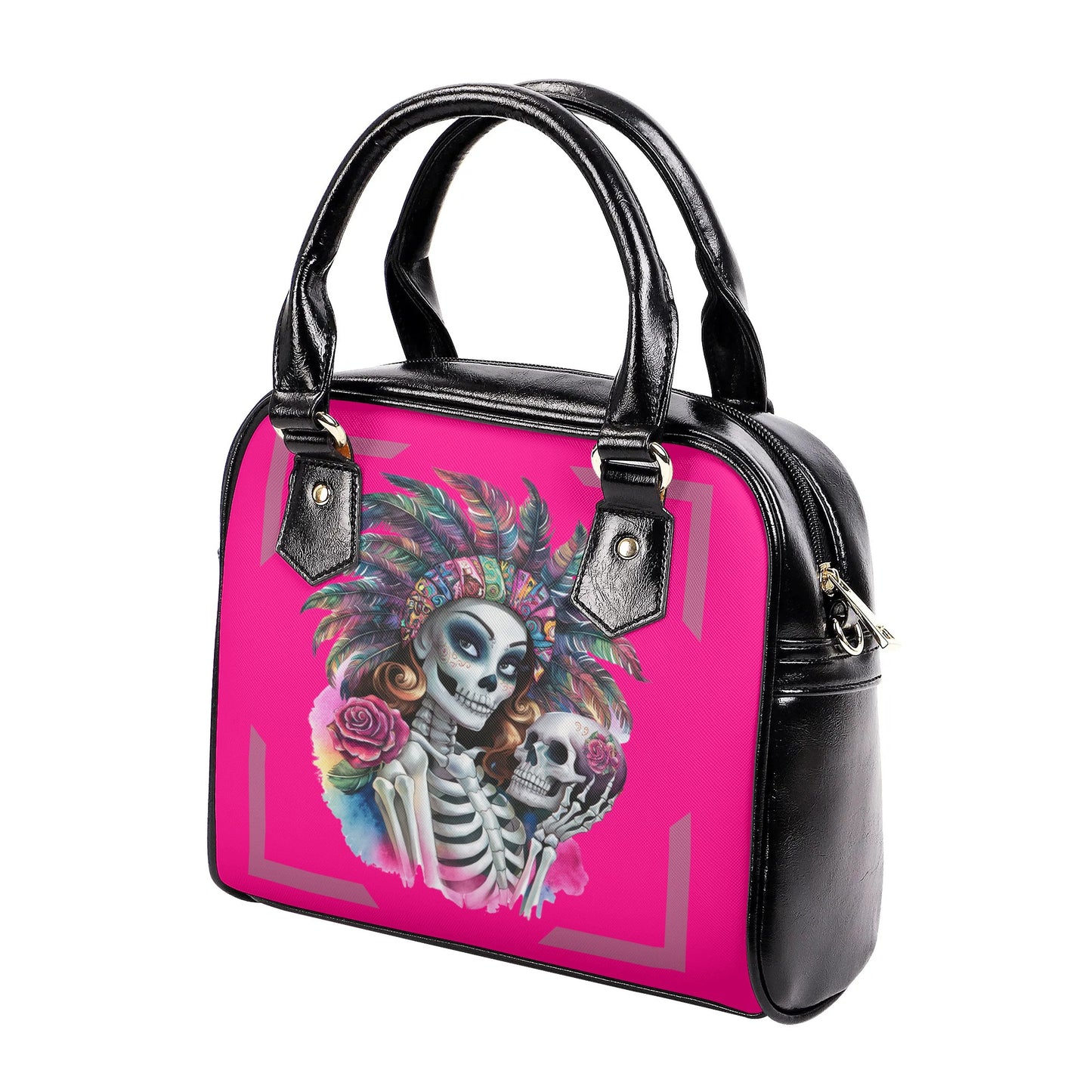 Tribal Colorful watercolor women Skeleton La Chiquita Shoulder Handbag - EvoFash 