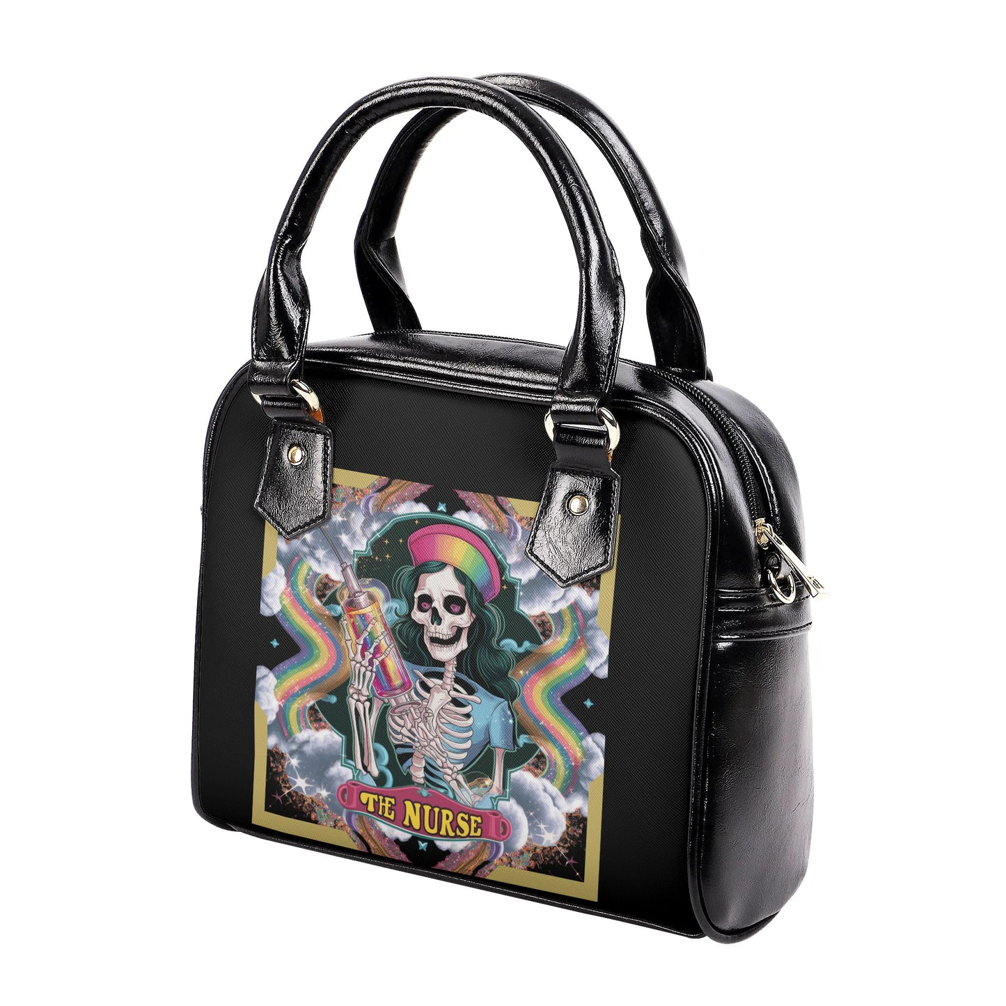 The Nurse Skeleton Colorful La Chiquita Shoulder Handbag - EvoFash 