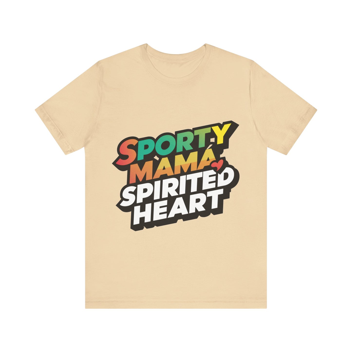 Sporty Mama Spirited Heart Jersey Short Sleeve Tee For Women - EvoFash 