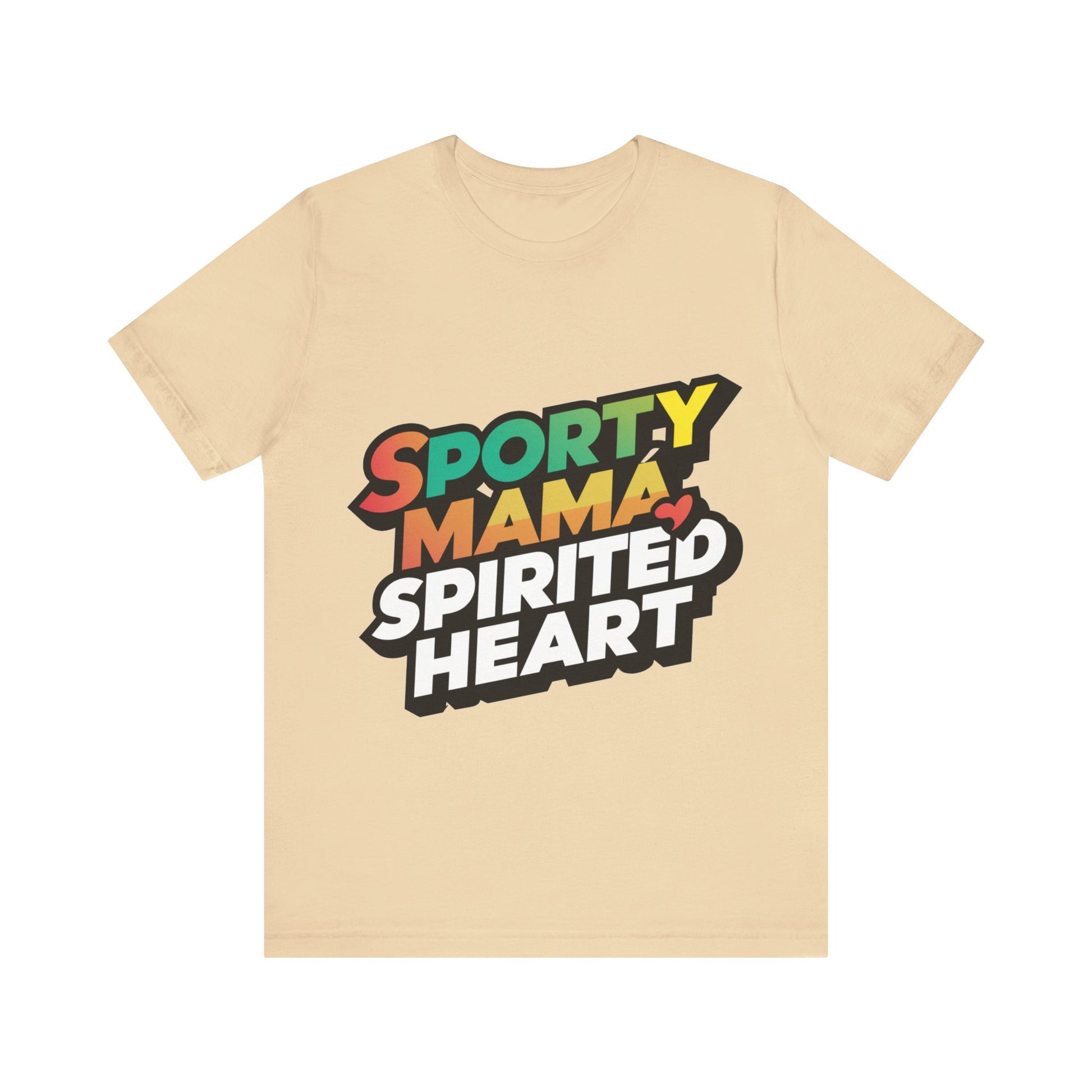 Sporty Mama Spirited Heart Jersey Short Sleeve Tee For Women - EvoFash 