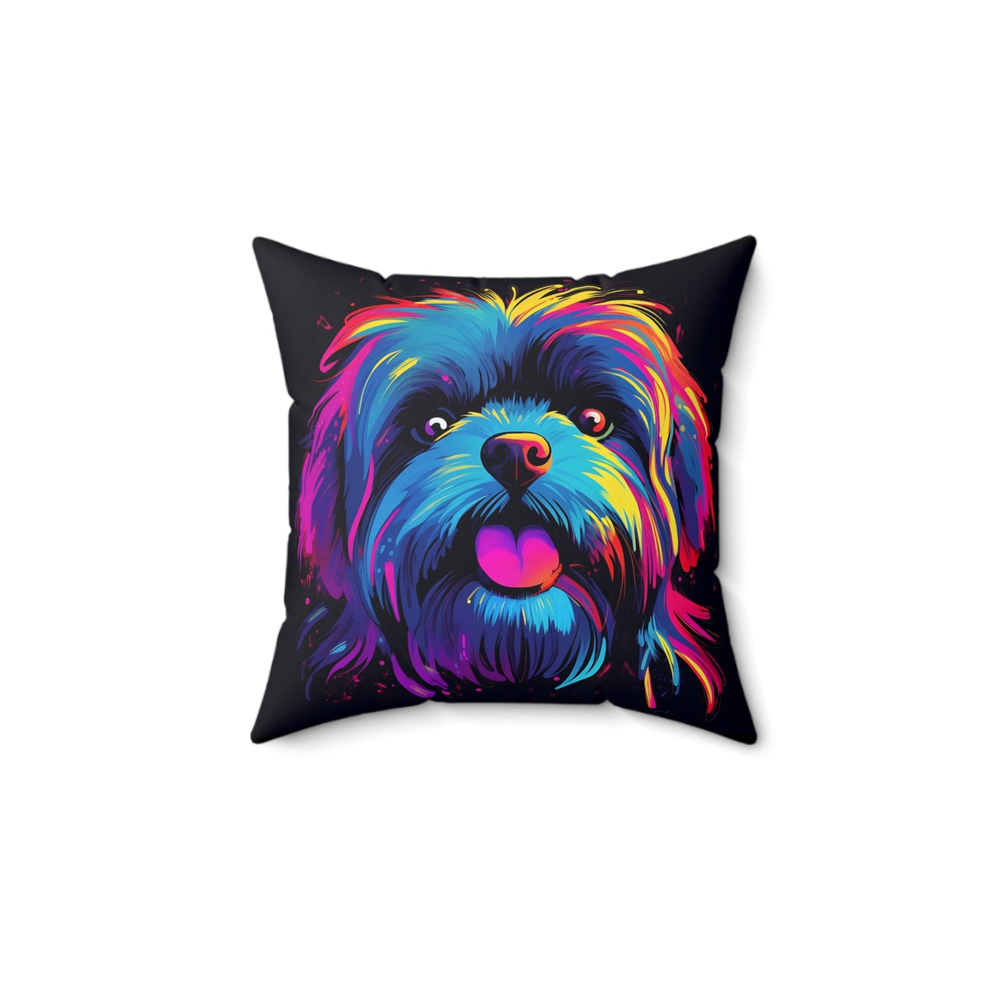Luna Dog Spun Polyester Square Pillow - EvoFash 