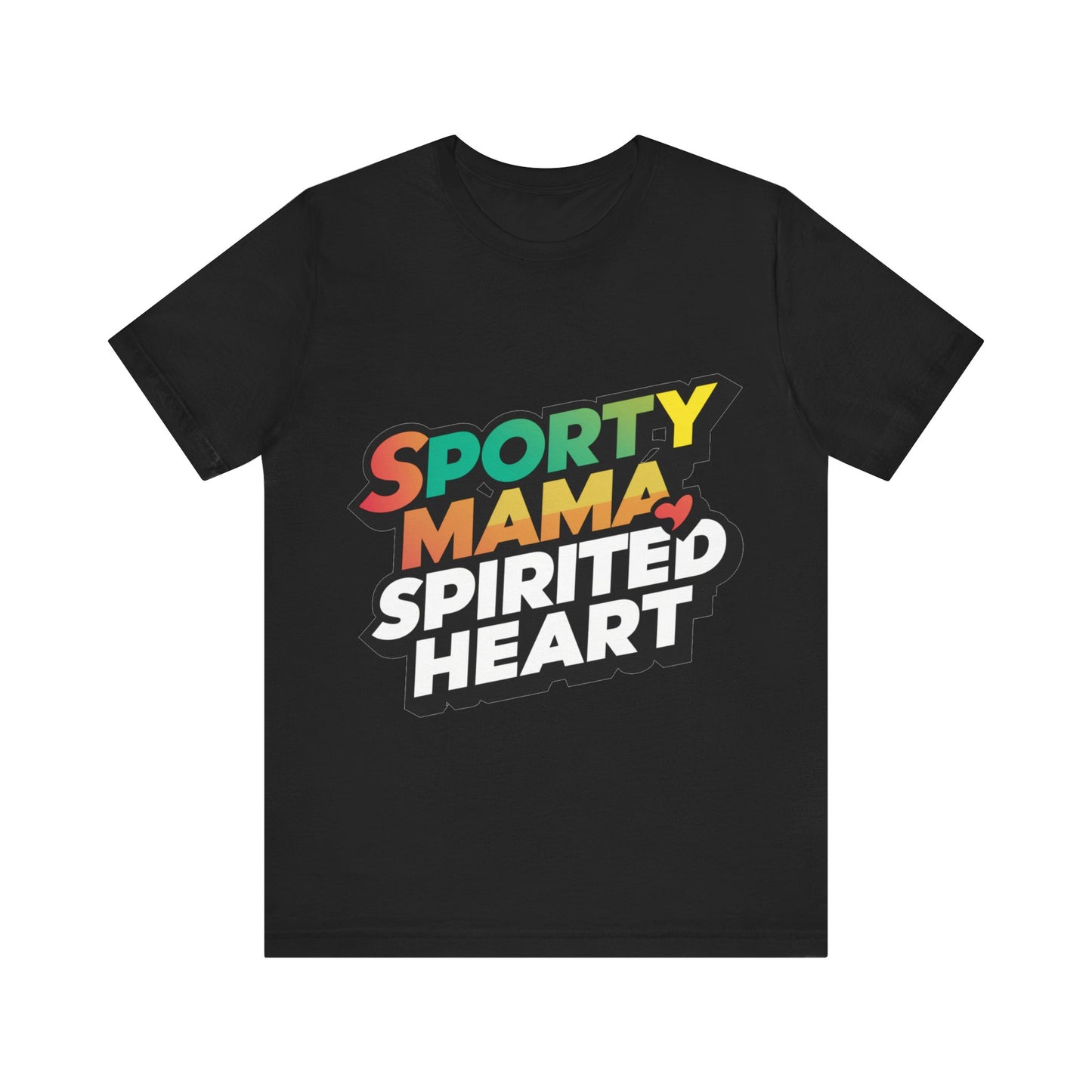 Sporty Mama Spirited Heart Jersey Short Sleeve Tee For Women - EvoFash 