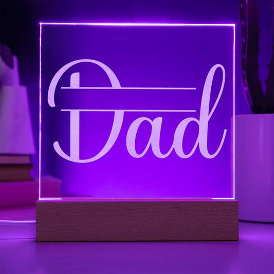 Dad Engraved Acrylic Square Plaque - EvoFash 