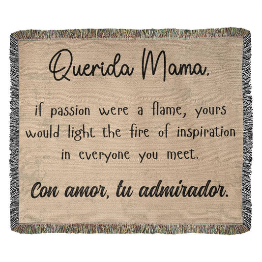Querida Mama If Passion were a flame, Mom Guft, Wooven Blanket - EvoFash 