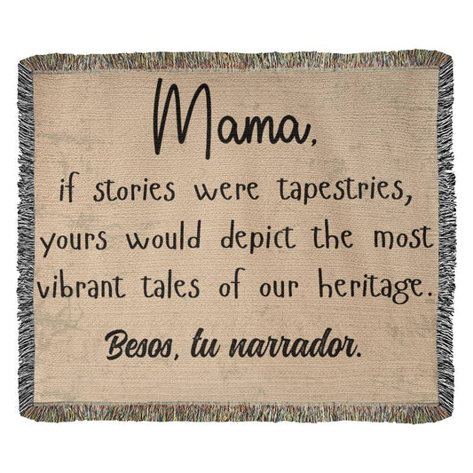 Mama If Stories Were tapestries, Mom Gift, Wooven Blanket - EvoFash 
