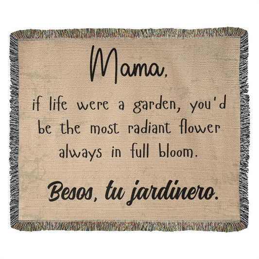 Mama If Life Was A garden, Mom gift Wooven Blanket - EvoFash 