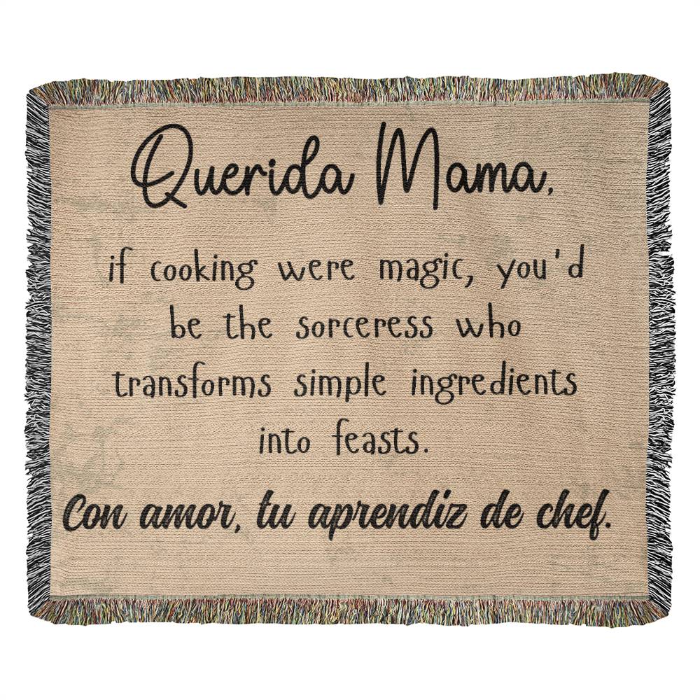 Querida Mama, if cooking were magic, mom gift, Wooven Blanket - EvoFash 