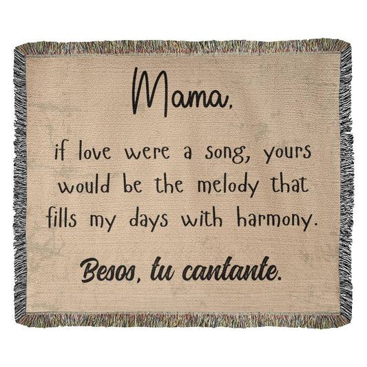 Mom if love were a song, your Mom gift, Wooven Blanket - EvoFash 
