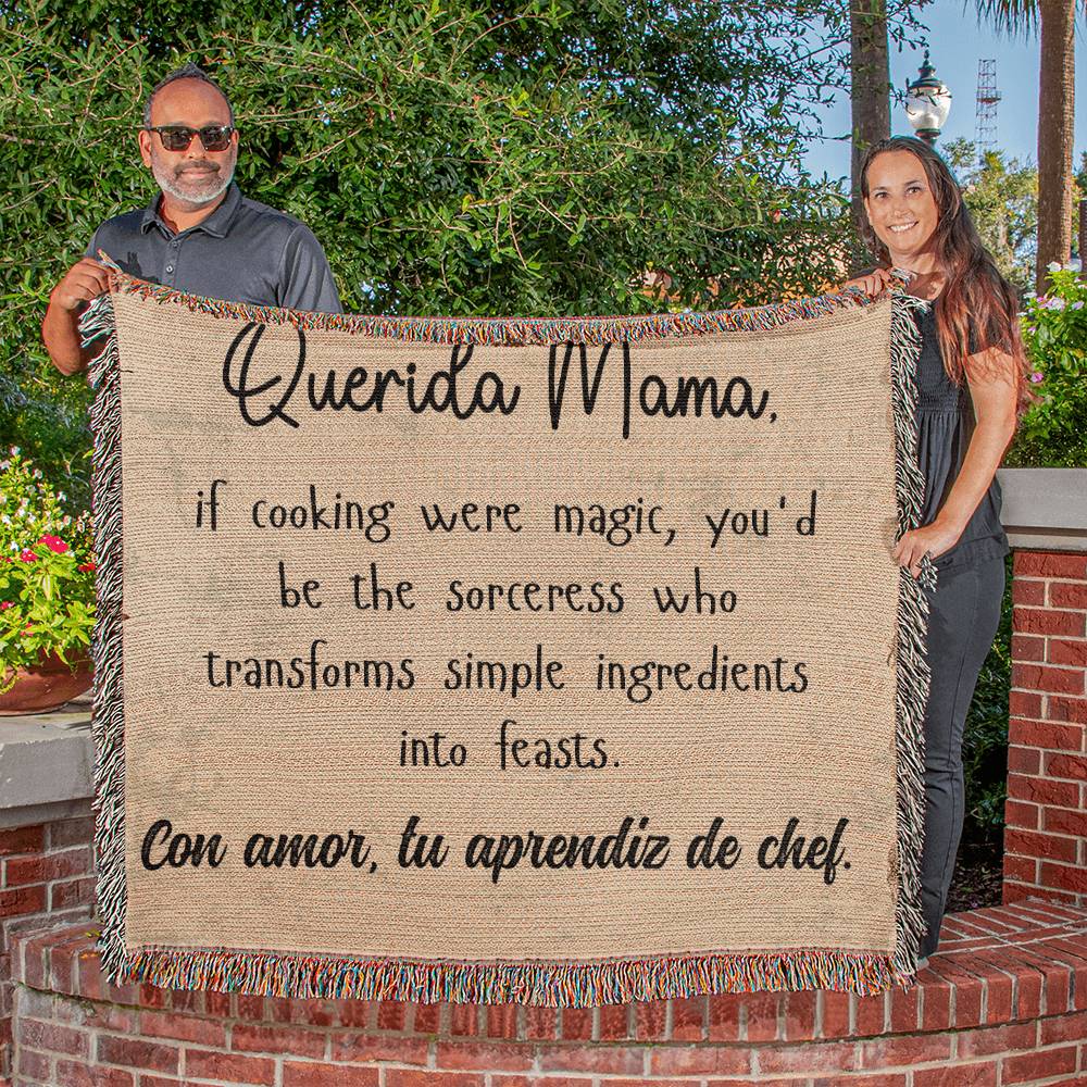 Querida Mama, if cooking were magic, mom gift, Wooven Blanket - EvoFash 